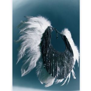 COPY - Zara rhinestone feather necklace
